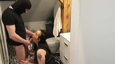 Blowjob in the bathroom.