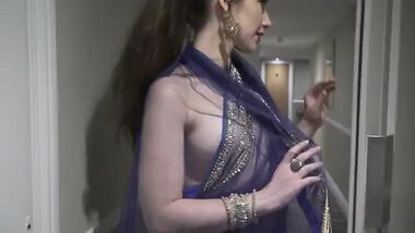 Desi Woman’s Bold Walk Showing Hot Tits