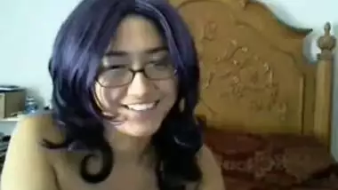 Cutie in glasses topless on webcam- hotcamgirls.in