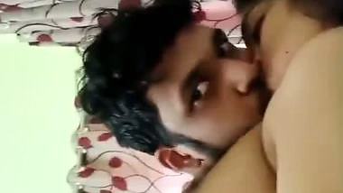 Naked young couple kisses passionately in Romantic sex