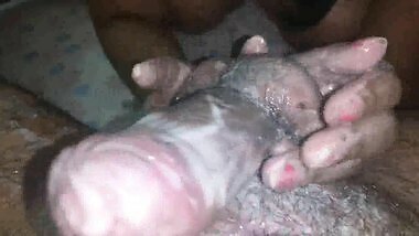 Indian college sloppy handjob and blowjob