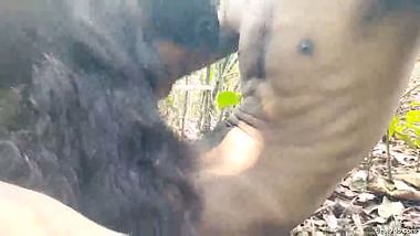 Slim College Girl Fucked by Boyfriend in Jungle After Class