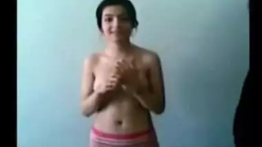 Sexy Punjabi student stripping for her lover