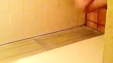 Girl spying on her stepmom having nude bath