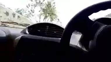 Aunty Sucking cock in car & huge boobs pressed