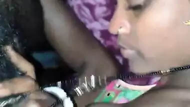 Dehati wife giving blowjob under the blanket