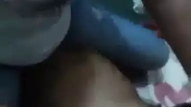 Lesbian Senior hostel girl licking nipple of junior