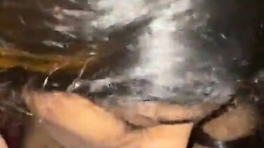 Small tits girl Licking dick and balls after applying chocolate on dick