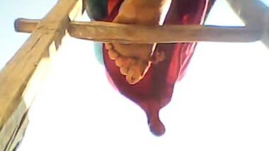 Hot village aunty showing her version of upskirt