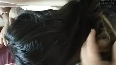 Thick Hairjob - Long Haired Brunette Hairjob