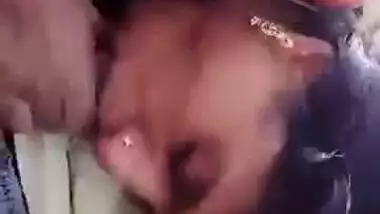 Desi cheating wife sucking dick of her bf in public