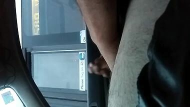wanking my uncut cock for indian lady on bus