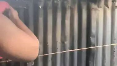 Busty aunty bathing with big boobs showing