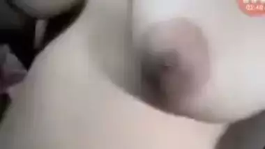 Girlfriend exposing big boobs and pussy fingering