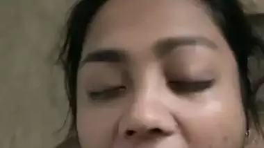 Girlfriend taking cum inside her mouth after blowjob