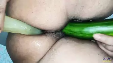 Double Penetration With Cucumber And Desi Dildo- Netuhubby