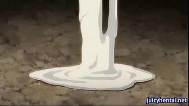 Hentai redhead gets penetrated by tentacles