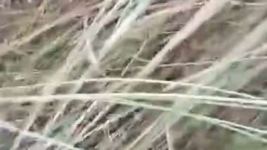 Hairy pussy cute girl In jungle