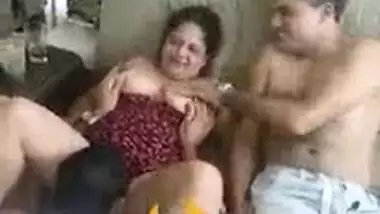 Indian Aunty’s Hot Threesome Sex