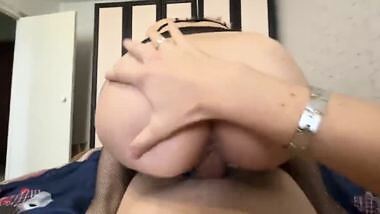 Creampie sex with beautiful blonde MILF POV