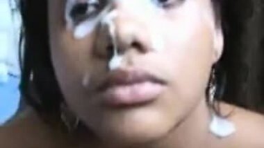 Indian girl blows with cum covered fac
