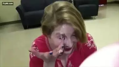 Teacher giving blowjob to student in collage