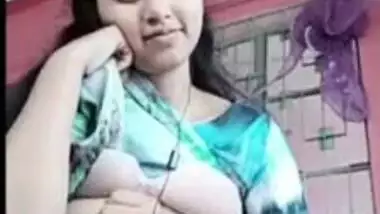 Cute Bengali girl showing her boobs on video call