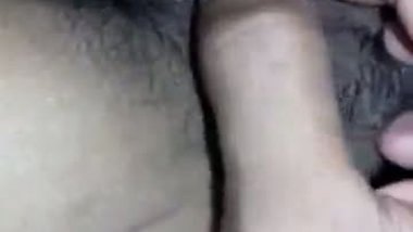 Pink cunt showing after fucking by a shy girl