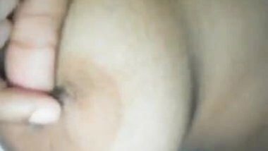 Shy girl showing tits