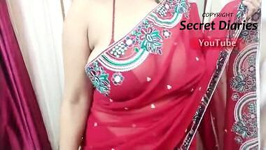 Red Bikini And Red Saree Desi Mom Milf Big boobs 