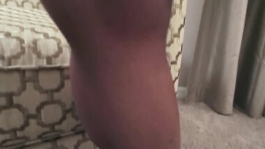 Hot Wife Asia in Black Lingerie and High Heels