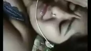 Cute desi girl boob show to lover on video call
