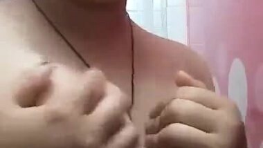 Beautiful village girl white boobs pressing