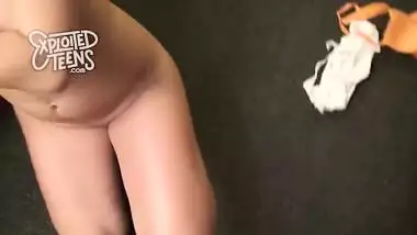 GORGEOUS blonde 18 year old with an amazing body sucks cock