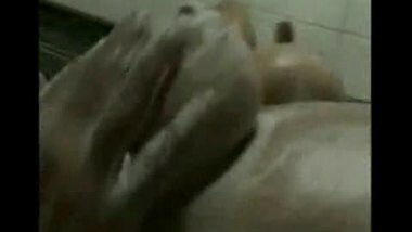 Young indian couple in bathroom