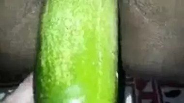 Desi wife eating cucumber