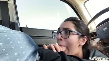 Amateur Student Sucking and Dripping Cum Out Her Mouth