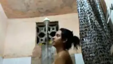 Indian wife morning bath in washroom