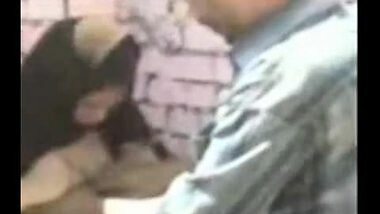 Arab hijab woman outdoor foreplay