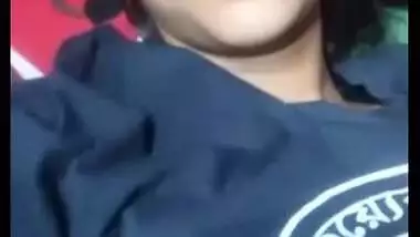 Cute Bangladeshi girl boob show on video call