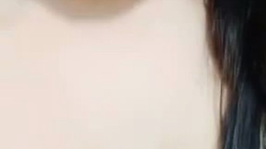 Gorgeous girlfriend naked boobs show selfie for lover