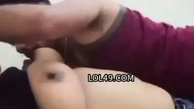 Huge milk tanker girlfriend feeding boobs to boyfriend